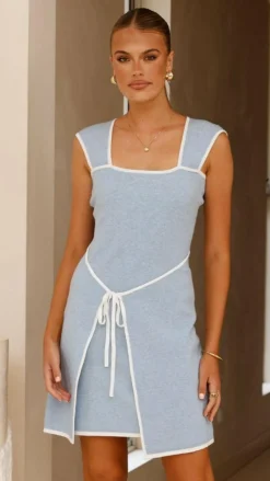 Bowie Knit Mini Dress - Blue