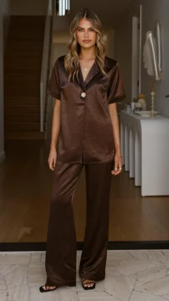 Bridget Button Shirt - Chocolate