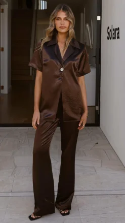 Bridget Button Shirt - Chocolate