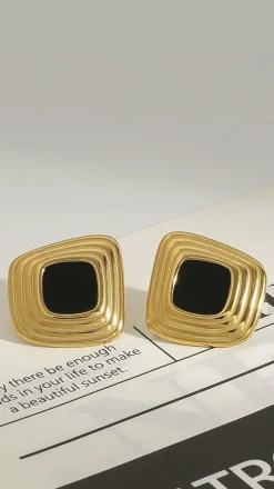 Bronnie Earrings - Gold / Black