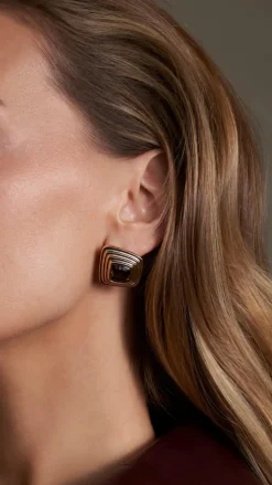 Bronnie Earrings - Gold / Black