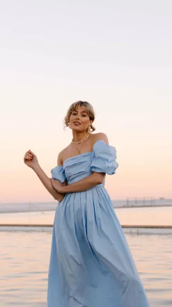 Caelius Midi Dress - Light Blue