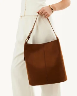 Cali Shoulder Bag - Tan Suede