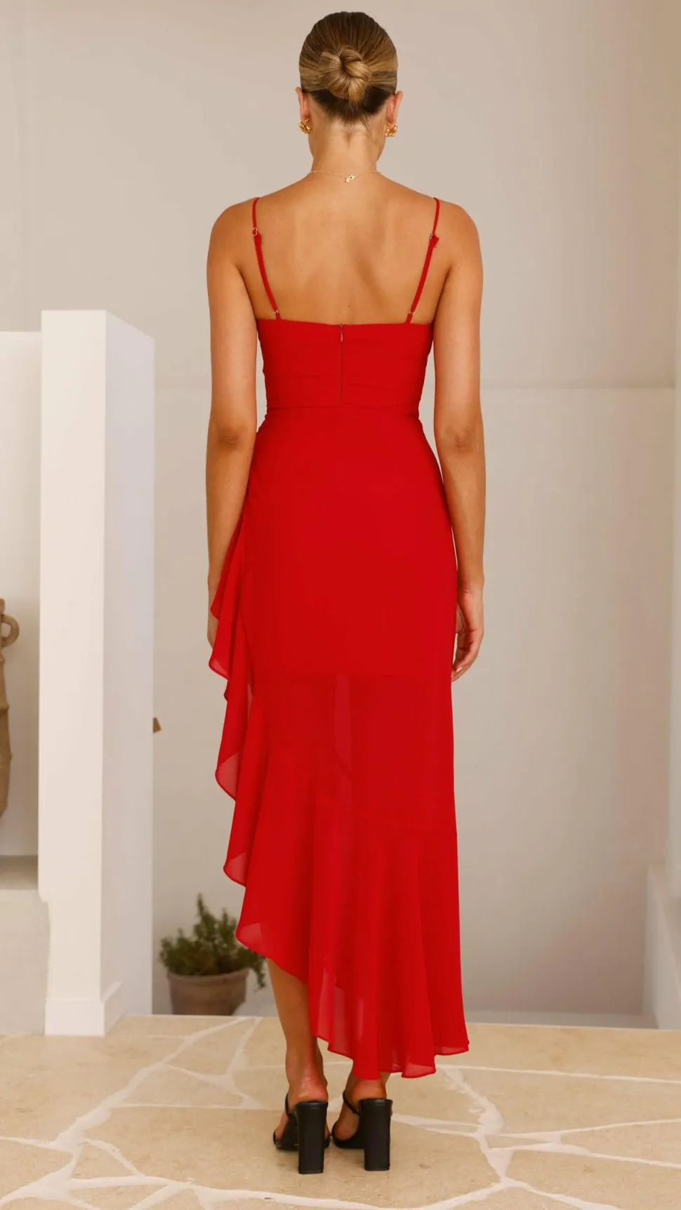Caliste Midi Dress - Red