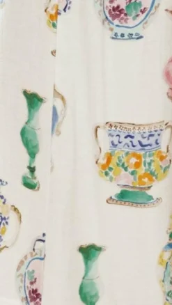 Candella Tie Front Top - Vase Print