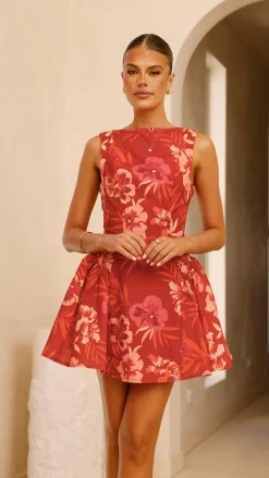 Canika Mini Dress - Red Floral