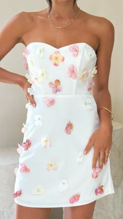 Capella Mini Dress - White Flower