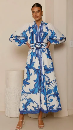 Carmal Long Sleeve Maxi Dress - Paradise