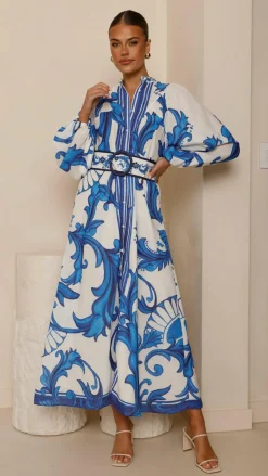 Carmal Long Sleeve Maxi Dress - Paradise