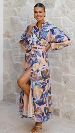 Carmal Long Sleeve Maxi Dress - Donatella Rosa