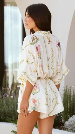 Carmen Playsuit - Flower Print