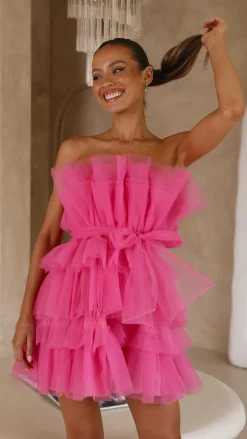 Carrie Mini Dress - Hot Pink