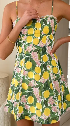 Cartia Mini Dress - Lemon Print