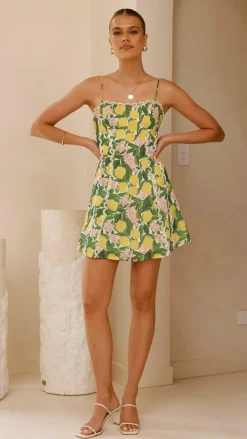 Cartia Mini Dress - Lemon Print