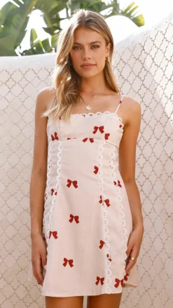 Cartia Mini Dress - Red Bow