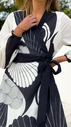 Cassidy Long Sleeve Mini Dress - White/Navy