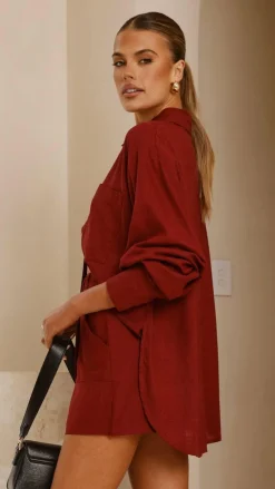 Charla Mini Skort - Burgundy