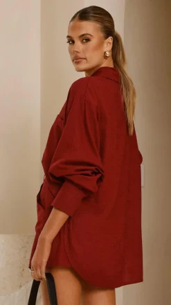 Charla Mini Skort - Burgundy