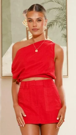 Charla Mini Skort - Red