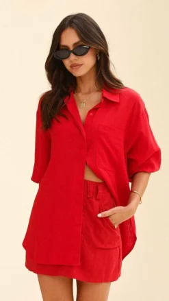 Charla Mini Skort - Red