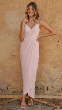 Charlotte Draped Maxi Dress - Pink