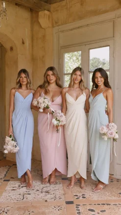 Charlotte Draped Maxi Dress - Pink