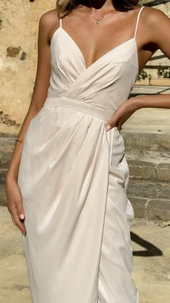 Charlotte Draped Maxi Dress - Ivory