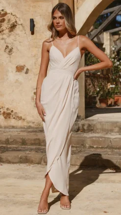 Charlotte Draped Maxi Dress - Ivory