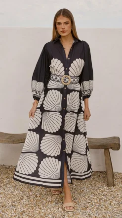 Cheyenne Long Sleeve Maxi Dress - Black