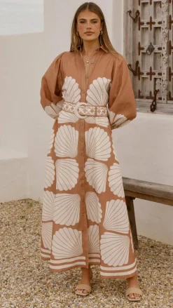 Cheyenne Long Sleeve Maxi Dress - Siena