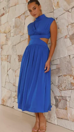 Cindie Midi Dress - Cobalt Blue