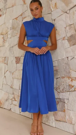 Cindie Midi Dress - Cobalt Blue