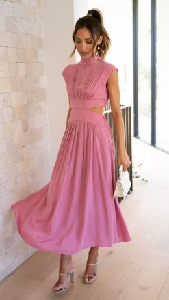 Cindie Midi Dress - Pink