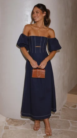 Claira Midi Dress - Navy