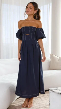 Claira Midi Dress - Navy