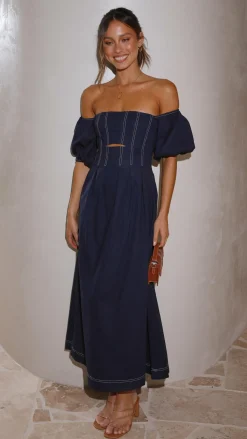 Claira Midi Dress - Navy