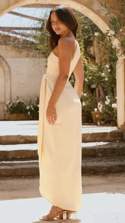 Clara One Shoulder Maxi Dress - Yellow