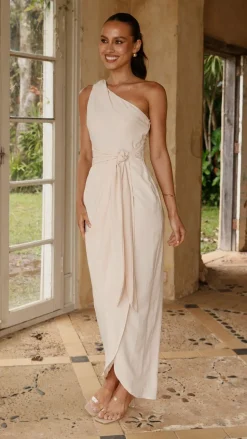 Clara One Shoulder Maxi Dress - Ivory