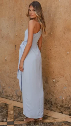 Clara One Shoulder Maxi Dress - Blue