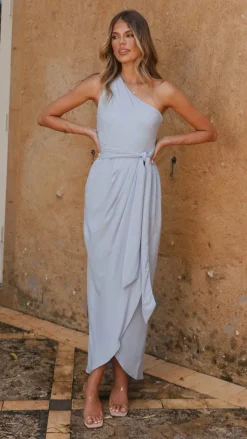 Clara One Shoulder Maxi Dress - Blue
