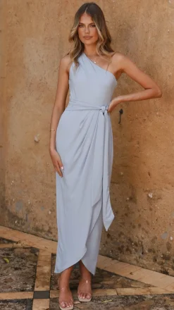 Clara One Shoulder Maxi Dress - Blue