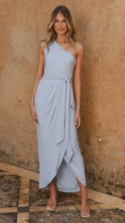 Clara One Shoulder Maxi Dress - Blue
