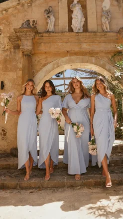 Clara One Shoulder Maxi Dress - Blue