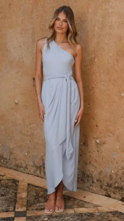 Clara One Shoulder Maxi Dress - Blue
