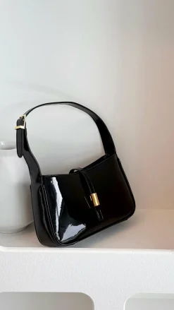Clara Shoulder Bag - Black Patent