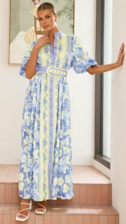 Claudelle Maxi Dress - Blue/Yellow