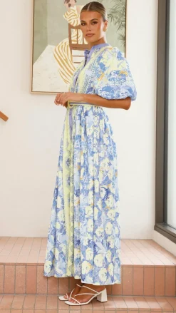 Claudelle Maxi Dress - Blue/Yellow