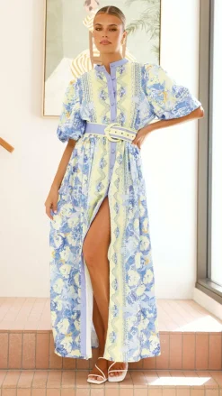 Claudelle Maxi Dress - Blue/Yellow