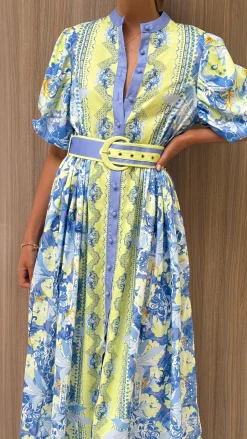Claudelle Maxi Dress - Blue/Yellow