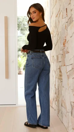 Constance Long Sleeve Top - Black